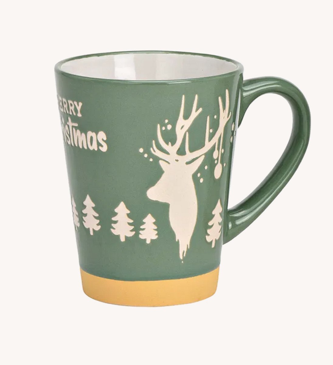 Mok elanden "Merry Christmas" groen 360ml