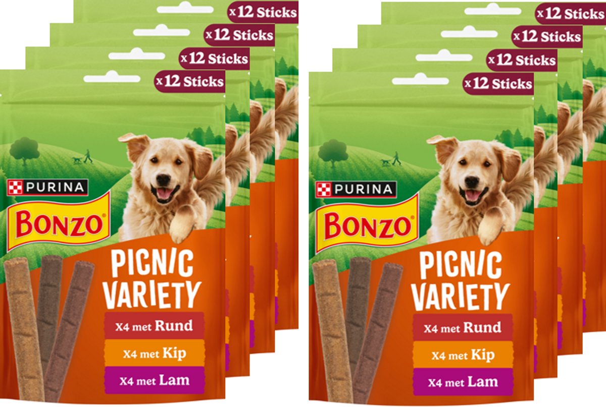 Bonzo Picnic Variety - Hondensnacks - 8 x 100g