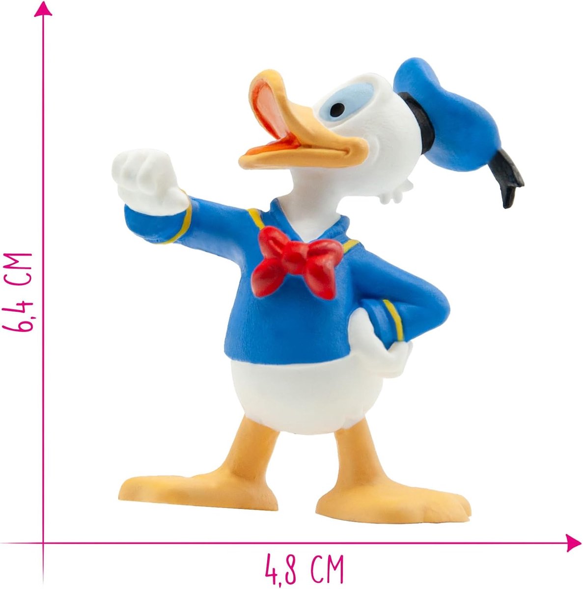 Bullyland 15345 – Speelfiguur en verzamelfiguur Donald Duck uit Disney – ca. 4,8 × 3,7 × 6,4 cm – levensecht en detailrijk vormgegeven – ideaal als taartfiguur en klein cadeautje voor kinderen vanaf 3 jaar. — afbeelding 2