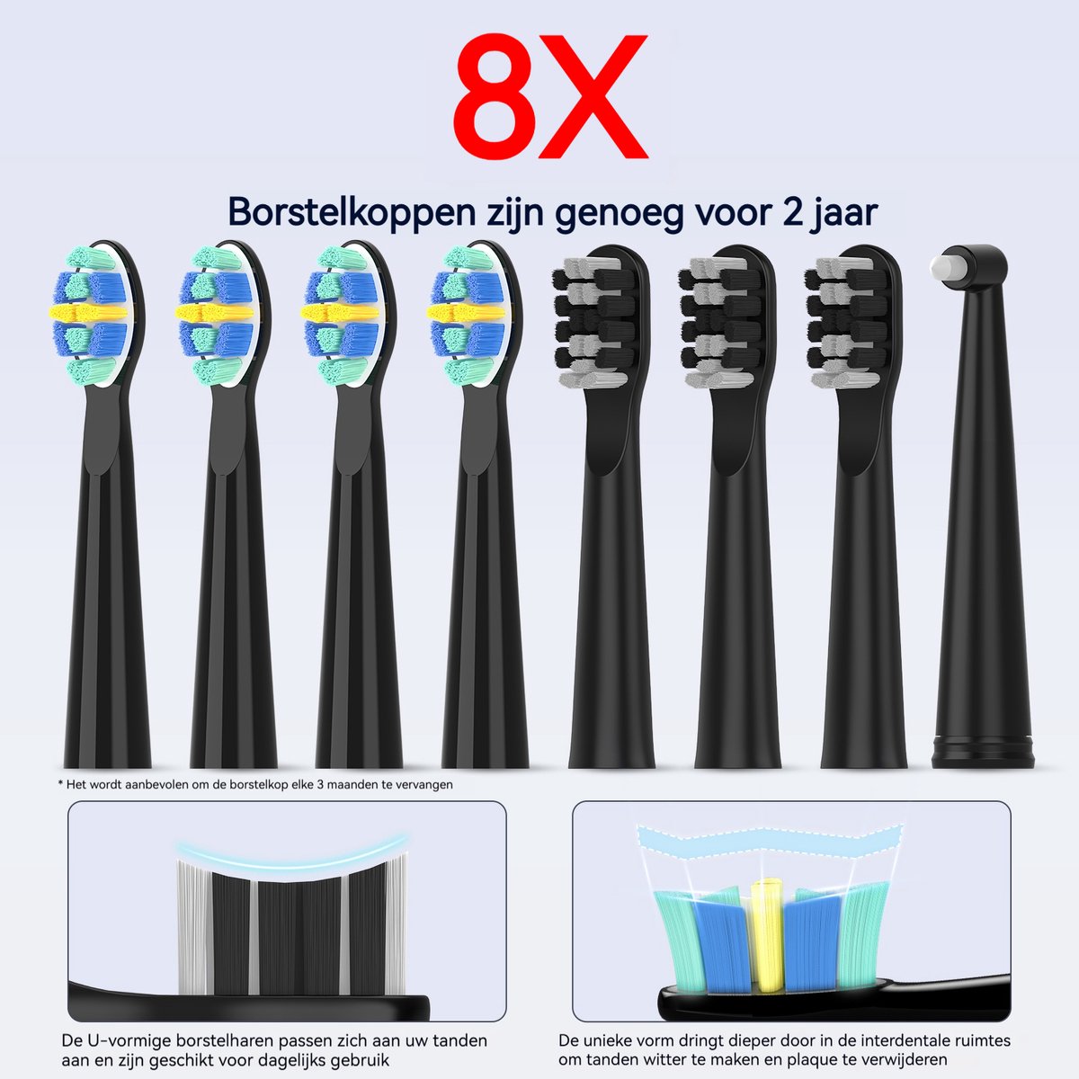 SEAGO Elektrische Tandenborstel met Reisetui en 5 Poetsmodi - afbeelding 3