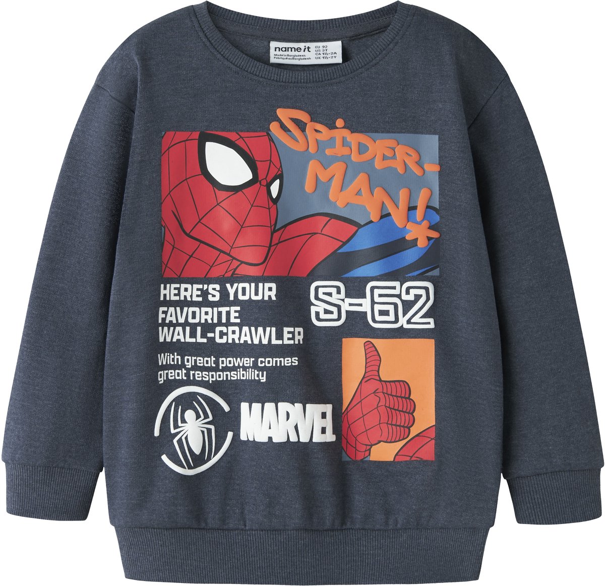 NAME IT - NMMACTOR SPIDER NREG SWEAT BRU MAR - Jongens - Sweaters