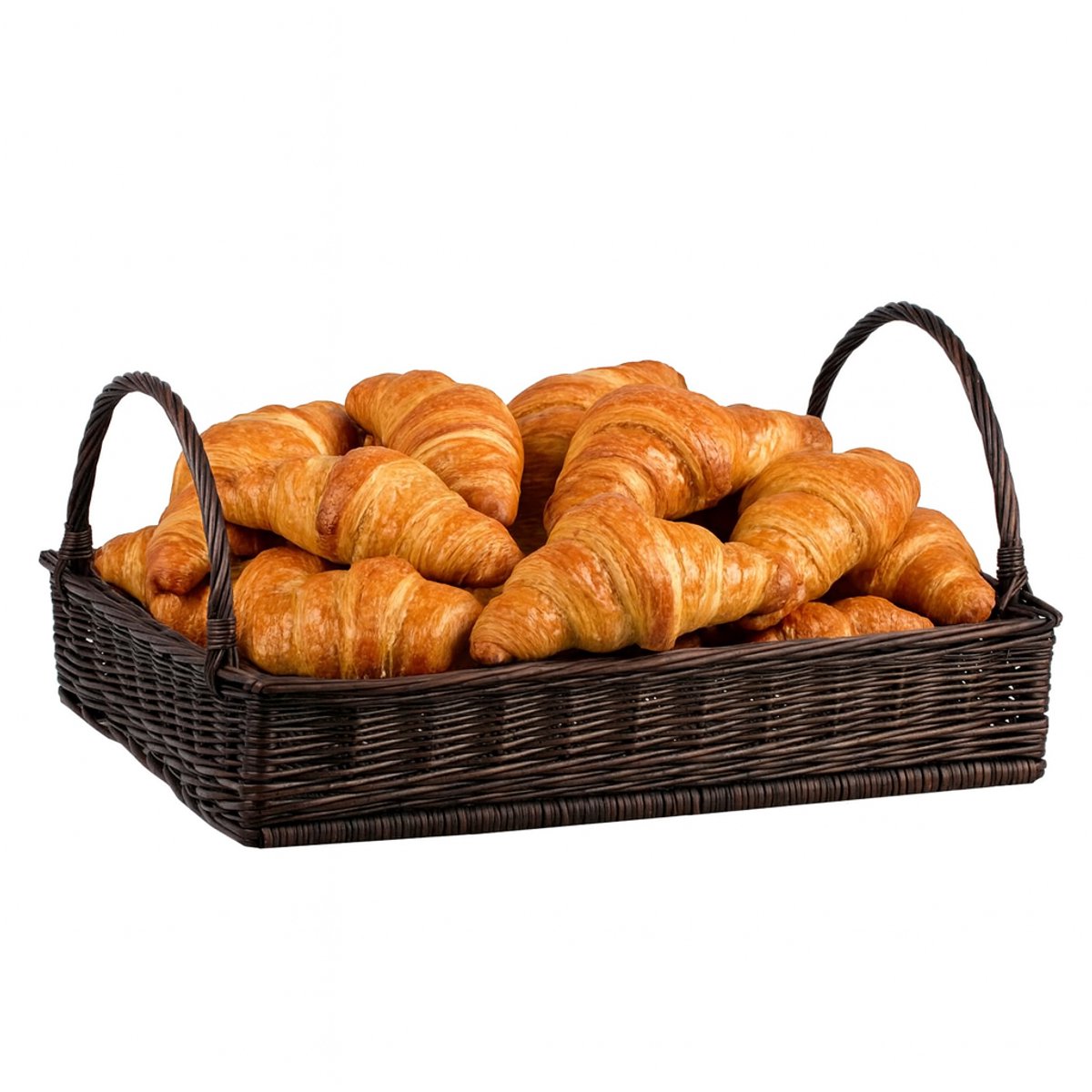 The Wicker Stories – Rieten dienblad met handvatten – Rechthoekig – Handgemaakt in Europa – Donkerbruin
