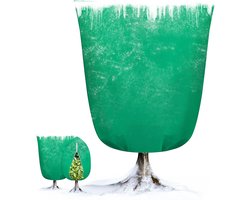 Plantenhoes - 1 stuk - 140*200cm -Plantenhoes Tegen Vorst - Winterhoes - Potplantentas - Vorstdoek - Plantenvorsthoes - Winterbeschermingstas voor planten - Winterplantenhoezen - met rits en trekkoord - voor buitenplanten, fruitboom in pot - groen