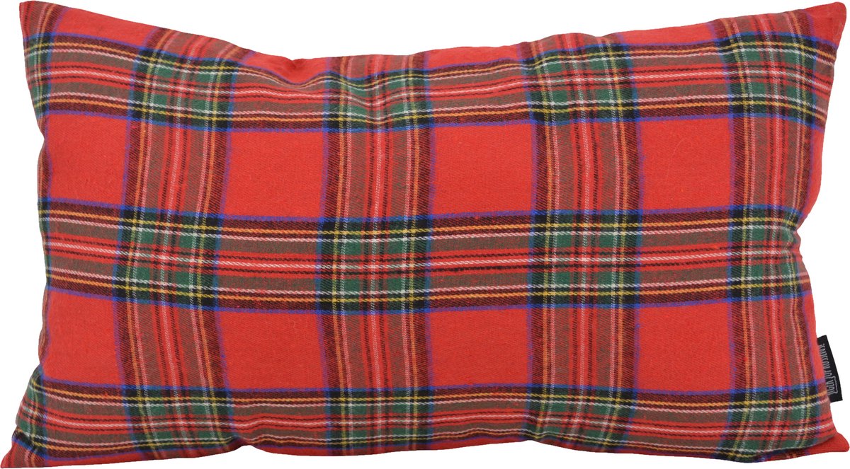 Gek op Kussens! Sierkussen Classic Tartan | 30 x 50 cm | Polyester rood 30x50