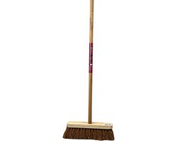 Synx Tools bezem binnenBezem kokos 29 cm - Zaalveger - Cocos bezem incl. steel 120cm - Zachte bezems haren - Tuin - Veger - Schoonmaken - bezem