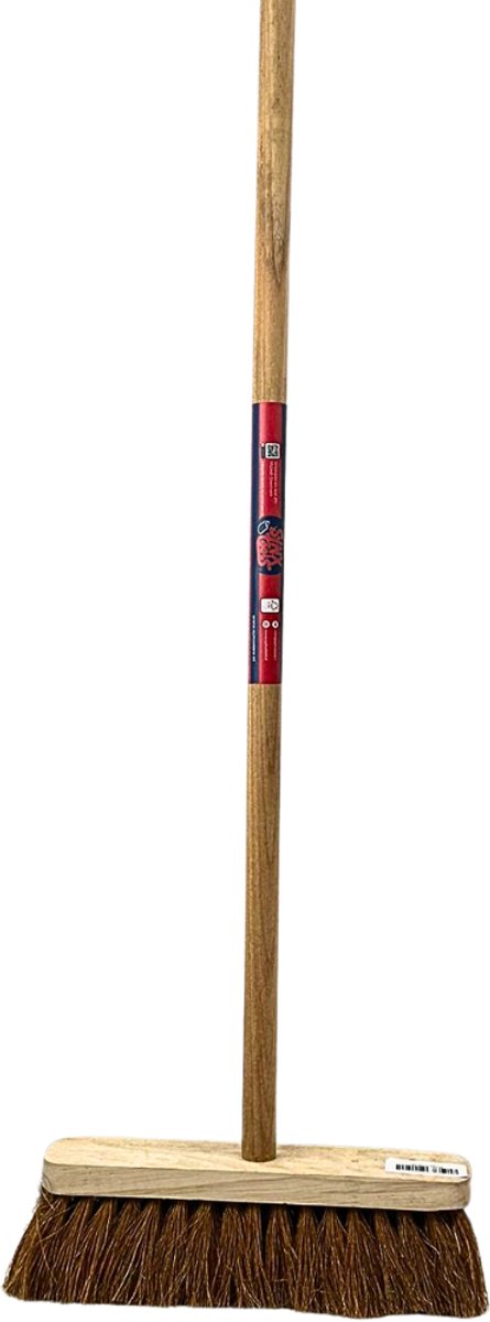 Synx Tools bezem binnenBezem kokos 29 cm - Zaalveger - Cocos bezem incl. steel 120cm - Zachte bezems haren - Tuin - Veger - Schoonmaken - bezem