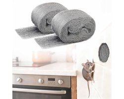 BOTC Staalwol Muizenbestrijding - 2 stuks Gatvuller - Gatblokker - Bescherming tegen dieren in Gaten,Gevelbekleding,Pijpleidingen