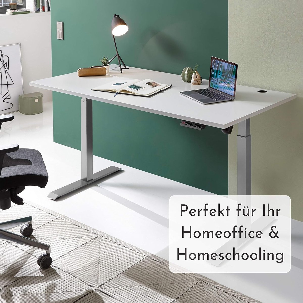 Novihome Elektrisch Verstelbaar Bureau – Ergonomisch Zit-Sta Bureau 160x77 cm – Kantoorbureau met Digitale Display, Geheugenknoppen & Kabelmanagement – Lichtgrijs NoviHome