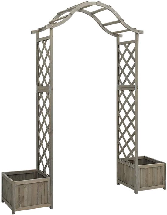 Houten Rozenboog Pergola Tuin 135x45x232 / Boog Klimplanten / Rozen Boog geïmpregneerd