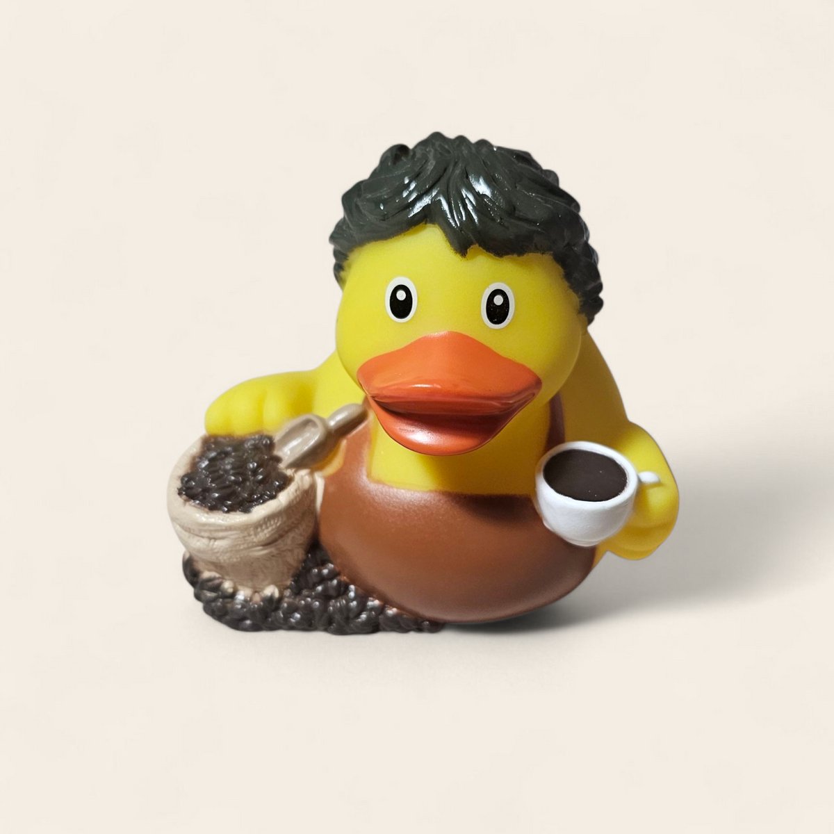 Badeend Barista – Rubberen Badeendje met Koffiethema