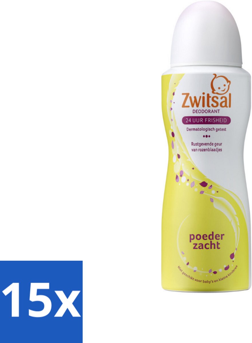 Zwitsal - Deodorant - Poederzacht - Voor Volwassenen - 100 ml - Bulkverpakking - 15 stuks