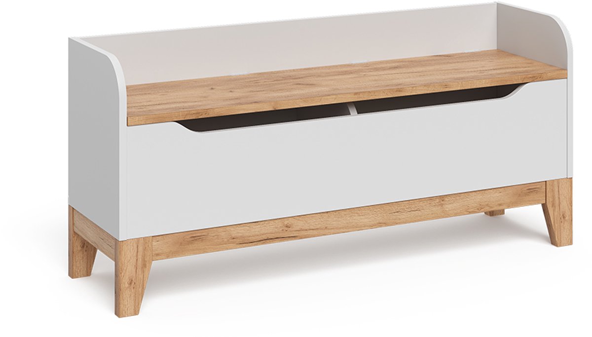 Vitalispa Malia Speelgoedkist – 107.2 x 50 cm met zitting Wit/Kunstnijverheid