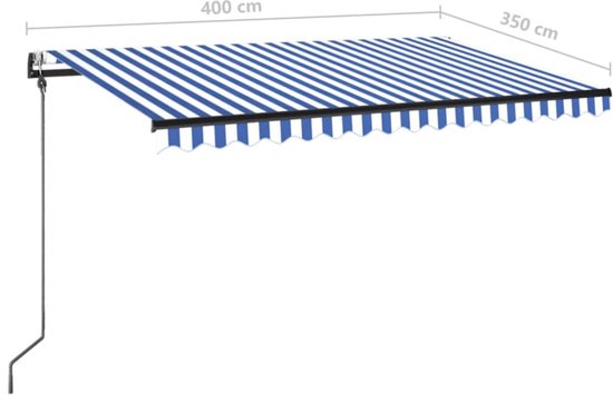 vidaXL Auvent Automatique Rétractable 400x350 cm Bleu et Blanc