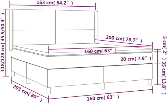 vidaXL-Boxspring-met-matras-en-LED-fluweel-roze-160x200-cm