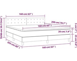 vidaXL - Boxspring - met - matras - kunstleer - zwart - 160x200 - cm