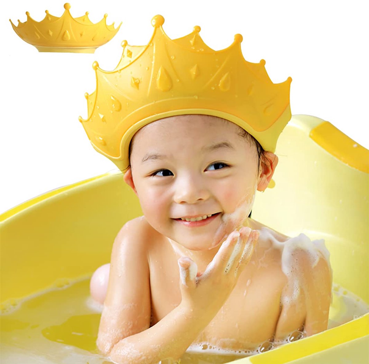 Daity 1 kindershampookapje - babybadartikelen - oorbeschermende shampookap - Thanksgiving - Halloween - Paascadeau (geel)