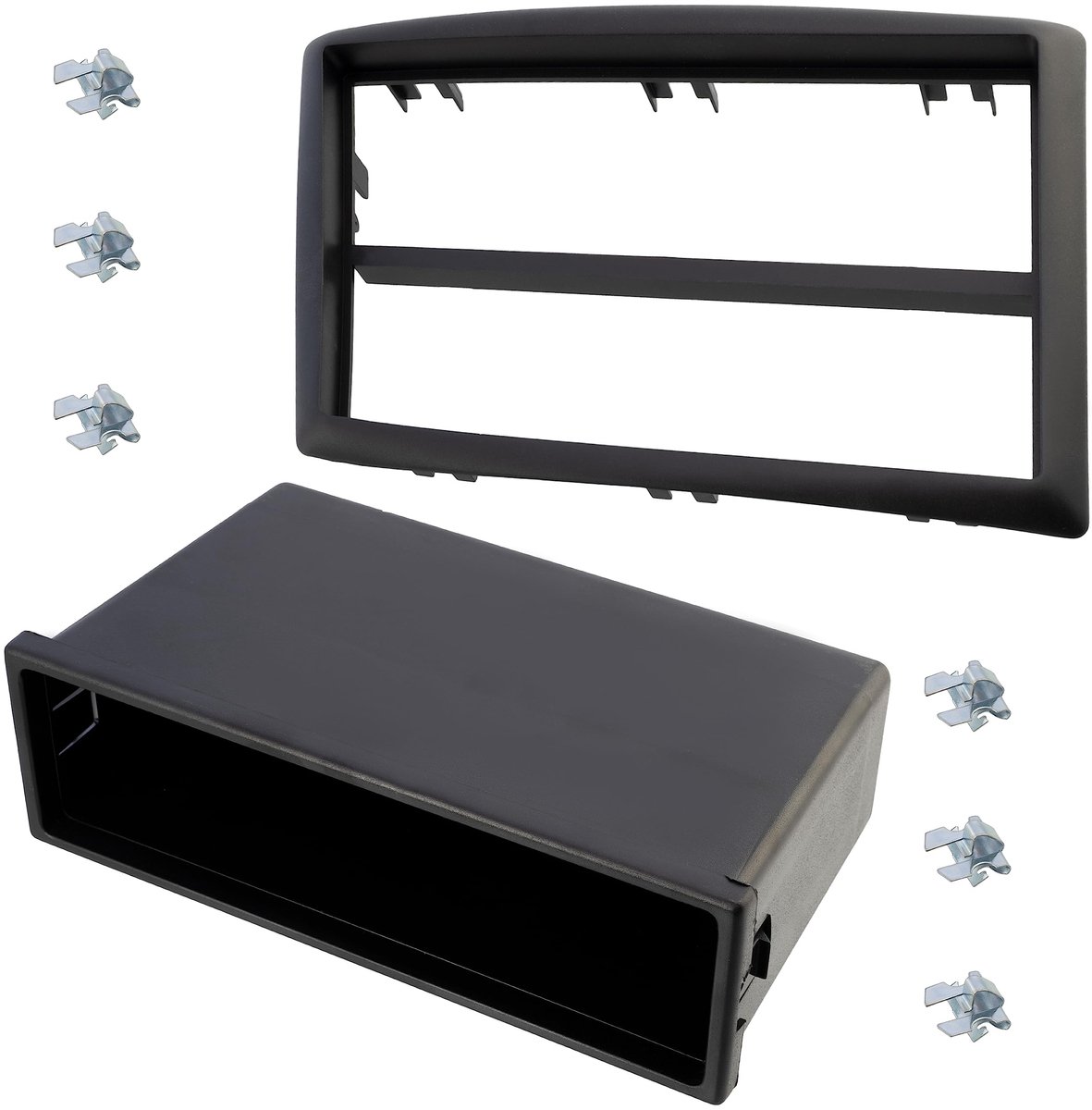 C11135 - Frame/front/adapter 2 ISO voor autoradio - Kunststof gieting/ krachtig - Geschikt voor Renault Megane II