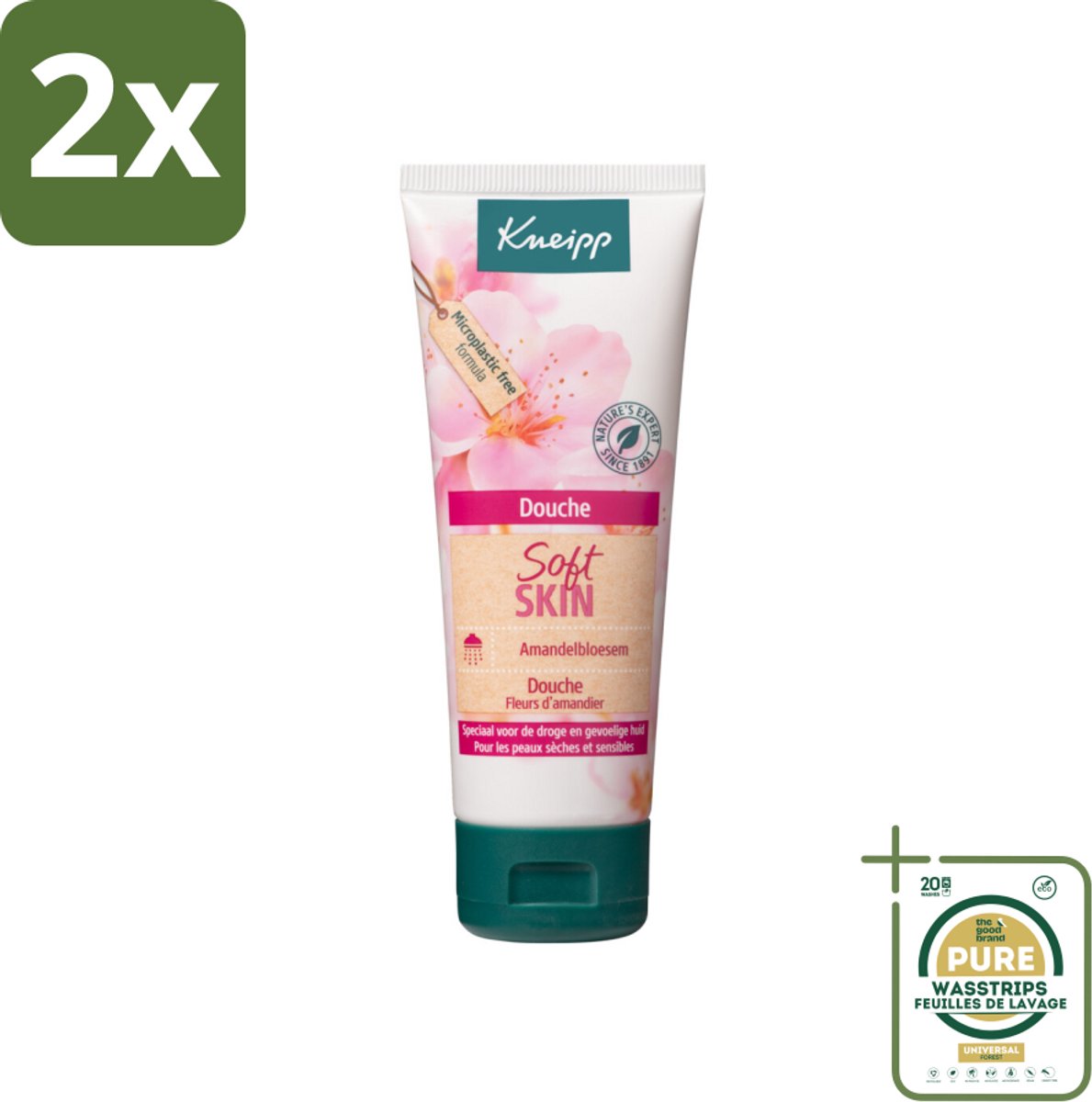 Kneipp – Amandel – Douche – 75 ml - Voordeelverpakking - 2 stuks - Amandelolie - Sheabutter