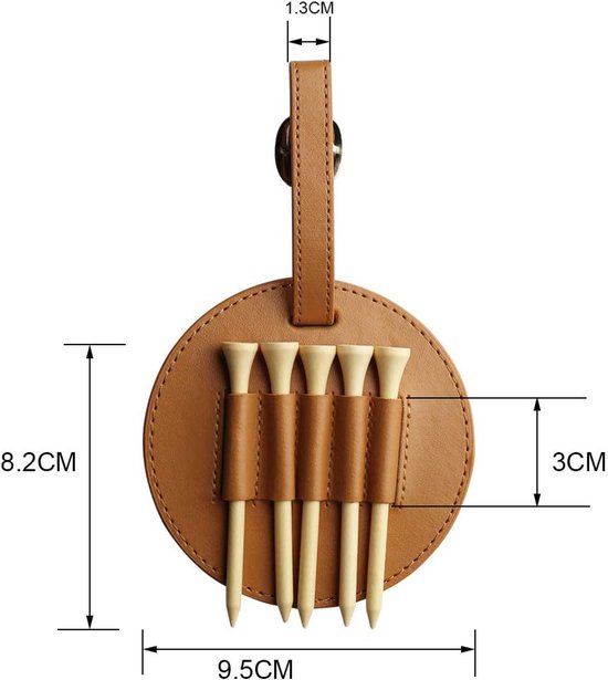 Golf tee organizer - Voordelig setje - Kan aan de banden van golftassen worden gehangen - Premium leren materiaal - Ideaal cadeau voor mannelijke en vrouwelijke golfers van Merkloos — afbeelding 3
