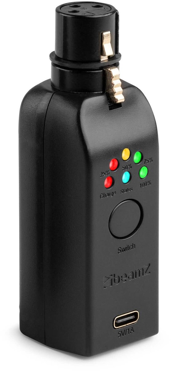 BeamZ WD1F EazyLink draadloze DMX ontvanger - DMX dongel met ingebouwde accu - 3-pin