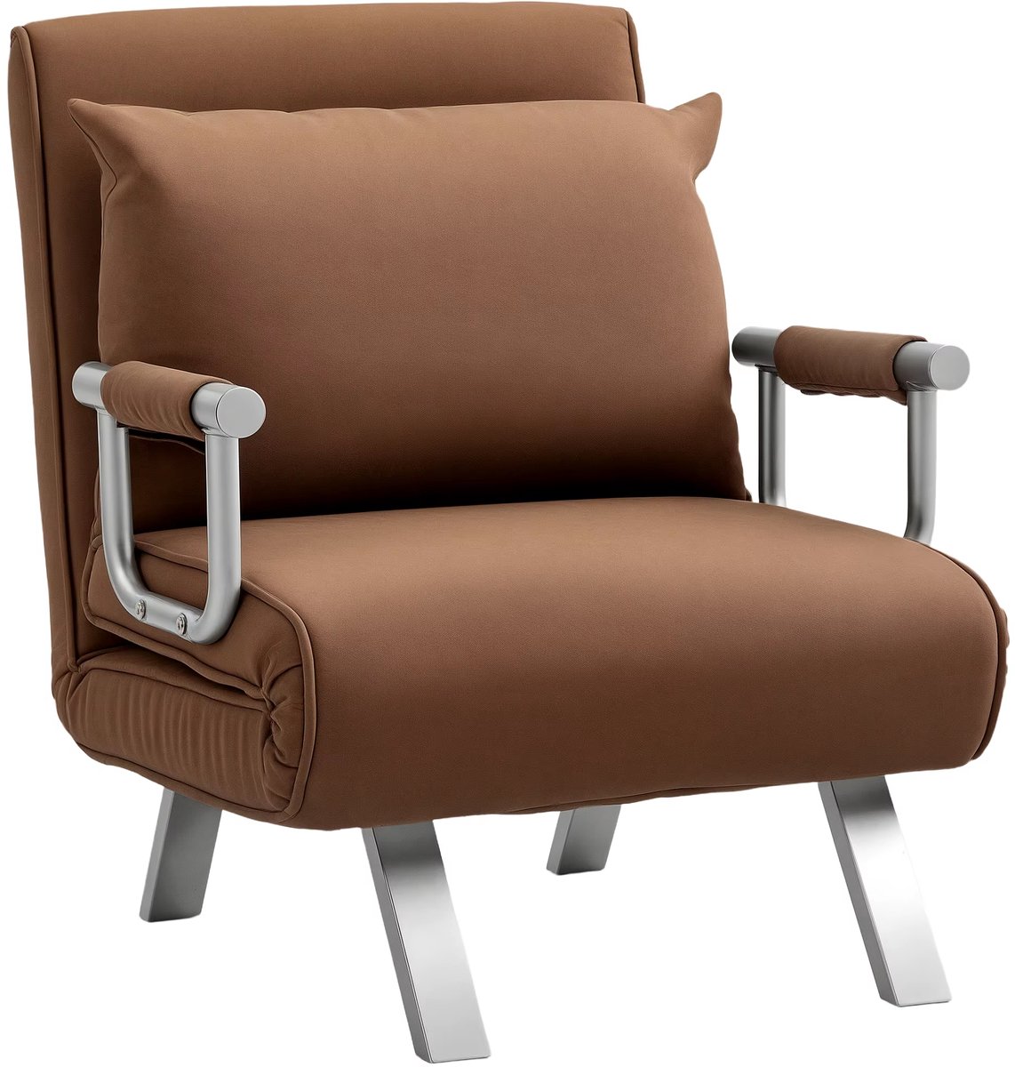 Slaapstoel - Uitklapbaar - Slaapbank - Logeerbed - Zetelbed - Slaapfauteuil - Vouwbed - 1 persoons - Zeer comfortabel - Bruin