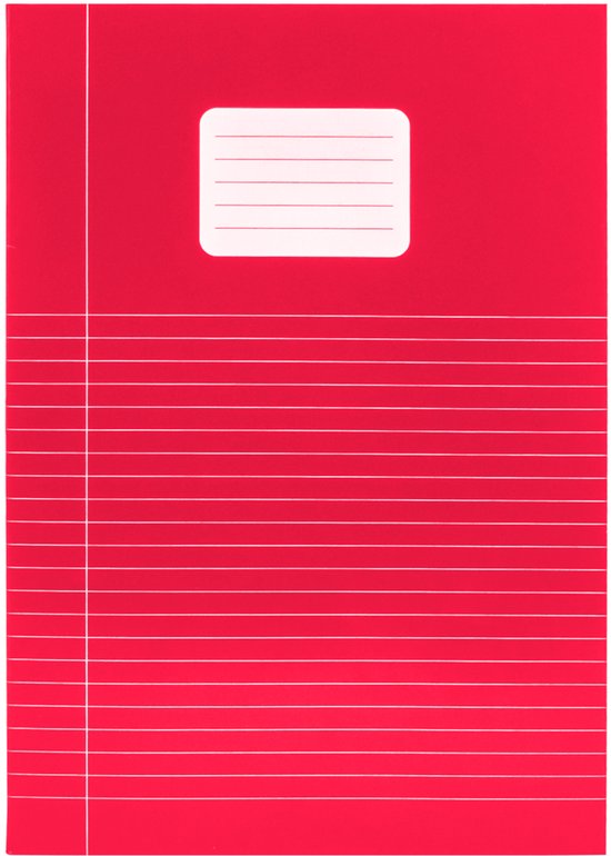 Rood schrift met witte lijnen en een wit naamveld.