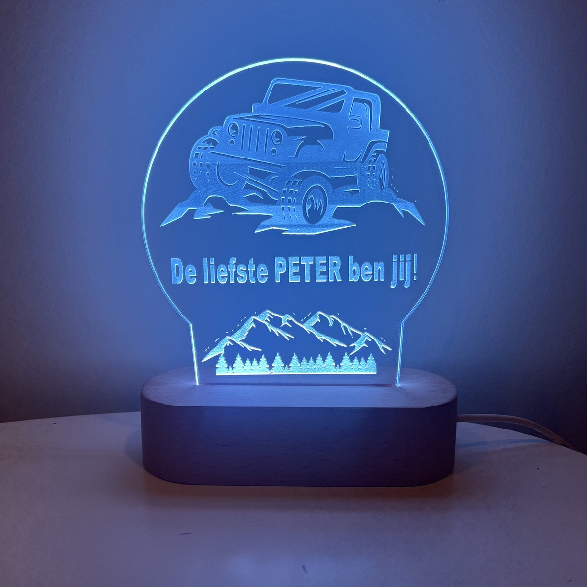 LED lamp liefste PETER | off road | liefste peter | peter vragen | peter worden | peetoom vragen | peettante worden | cadeau | geschenkdoos | giftbox | ellerliefste peter