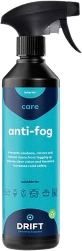 DRIFT Anti Fog Spray - Anti Condens - Voorkomt Beslagen Ruiten - Waterafstotende Spray - 500 ML