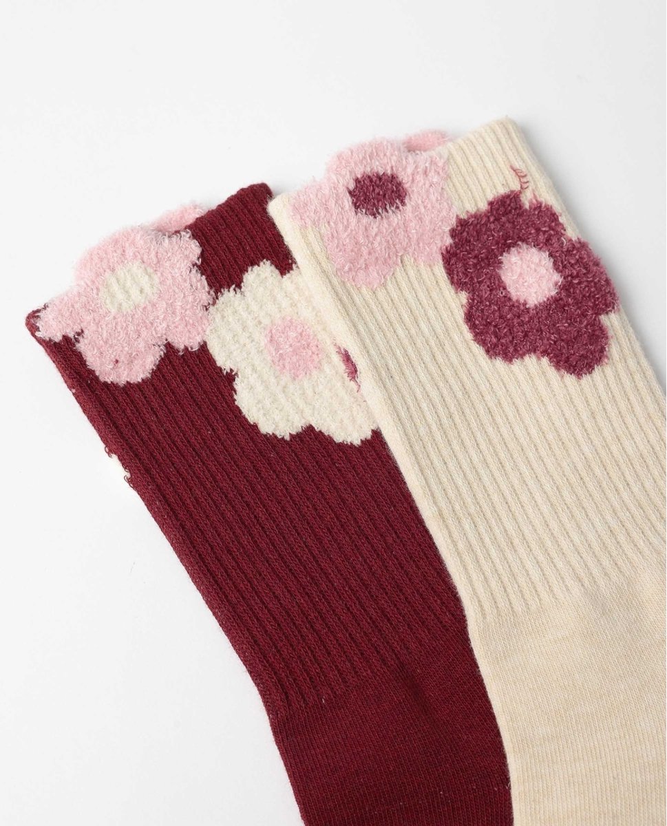 Classic Dots & Flowers Sokken voor Dames Beige