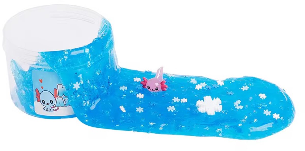 Winter Axolotl DIY slime for kids- stress relief