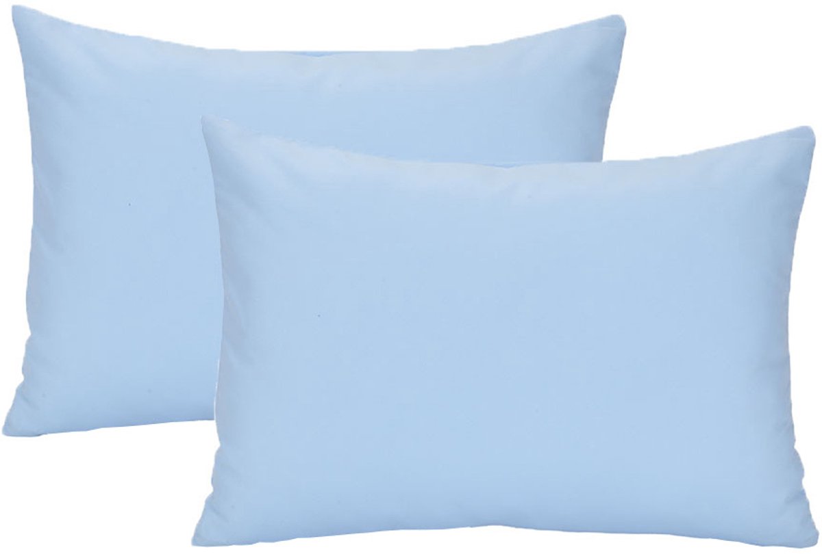 Tweedelige kussensloopset voor baby en peuter - kussensloop voor peuter - reiskussensloop - zacht en ademend envelopdesign - unisex - beddengoed - wieg - 49 x 36 cm - machinewasbaar -Blauw