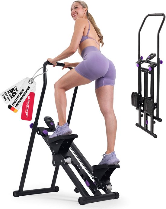 Christopeit Stepper voor thuistraining – inklapbaar, LCD-scherm ...