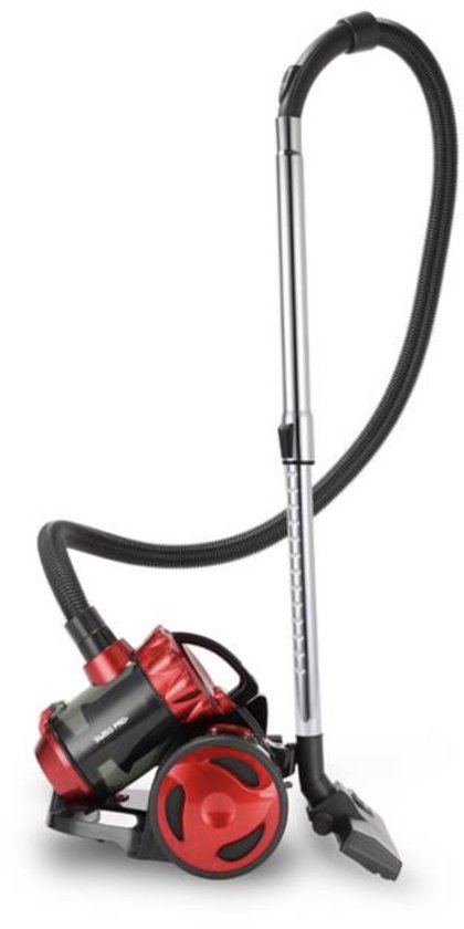 Swiss Pro+ Stofzuiger Zonder Zak - Red - Stofzuigers - Vacuum Cleaner Zakloos - 1600W - Sterke Zuigkracht - HEPA Filter - Compact, Licht & Krachtig - Gemakkelijk Schoon Te Maken