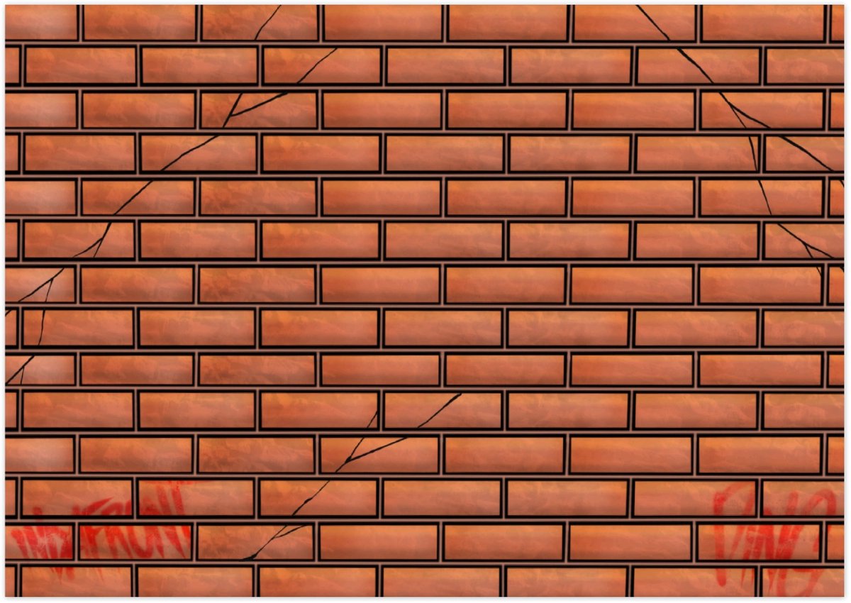 Bakstenen Muur (Brick Wall) Graffiti Stickers - 50 stuks