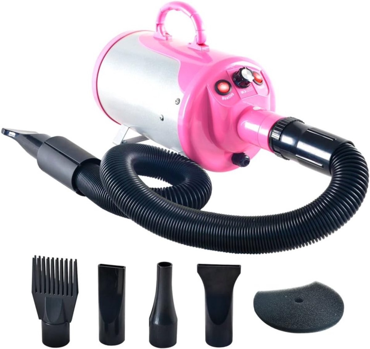 VH Supplies® Hondenföhn - Waterblazer voor Honden - Honden droger - 2800W - Incl. 4 Opzetstukken - Roze