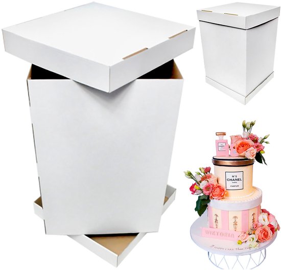 Boite Patisserie Zuxbolf 2 Pièces Boîte à Gâteaux 25.5x25.5x20.5cm Avec 2 Boite A Gateau - 4