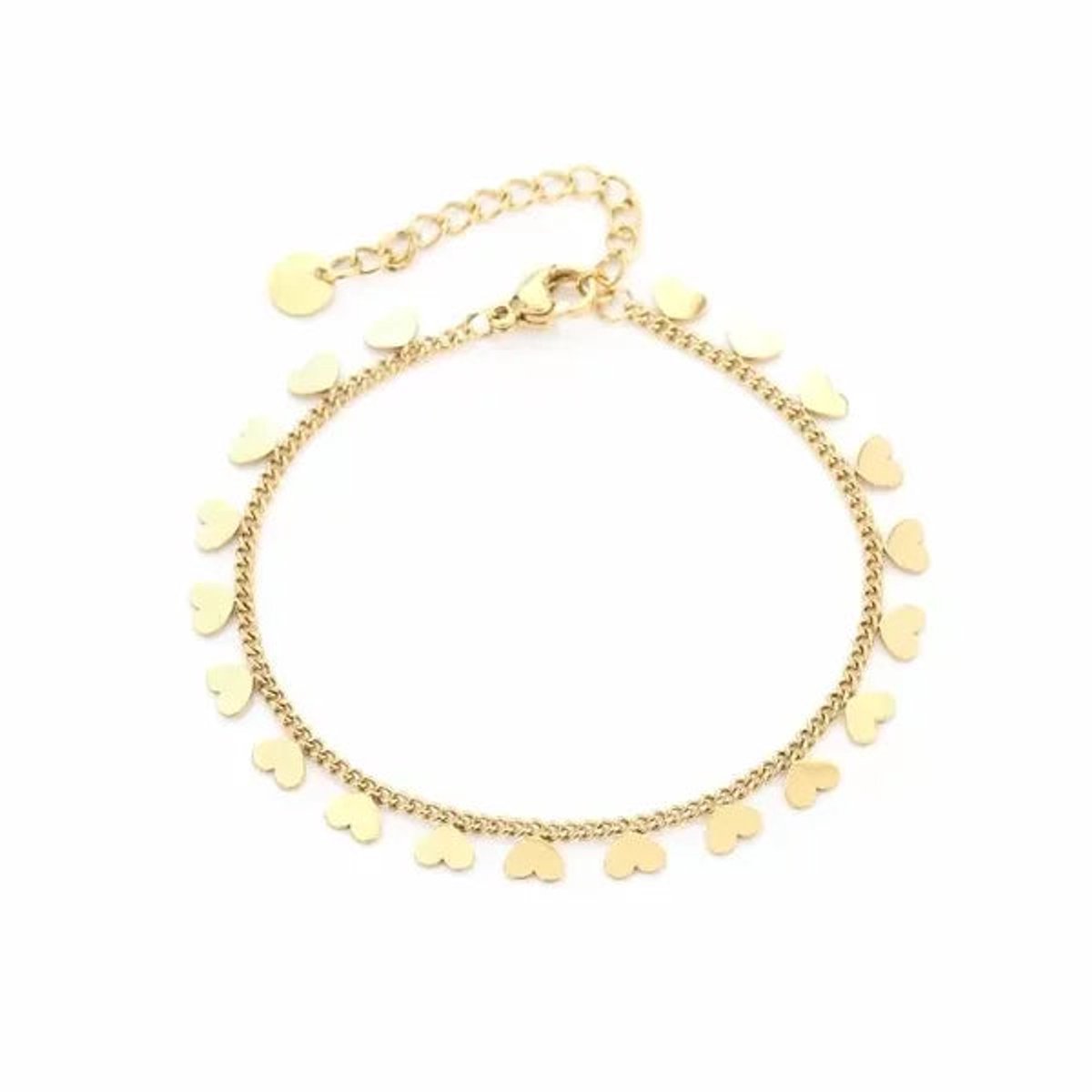 Musthave hartjes armband | Gouden armband | Stainless steel | Verkleurt niet | Minimalistische armband | Waterproof | Nikkelvrij | Cadeau | Sint | Kerst | Dames sieraden