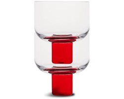 Byon Victoria glas op voet set van 2 35cl helder / rood