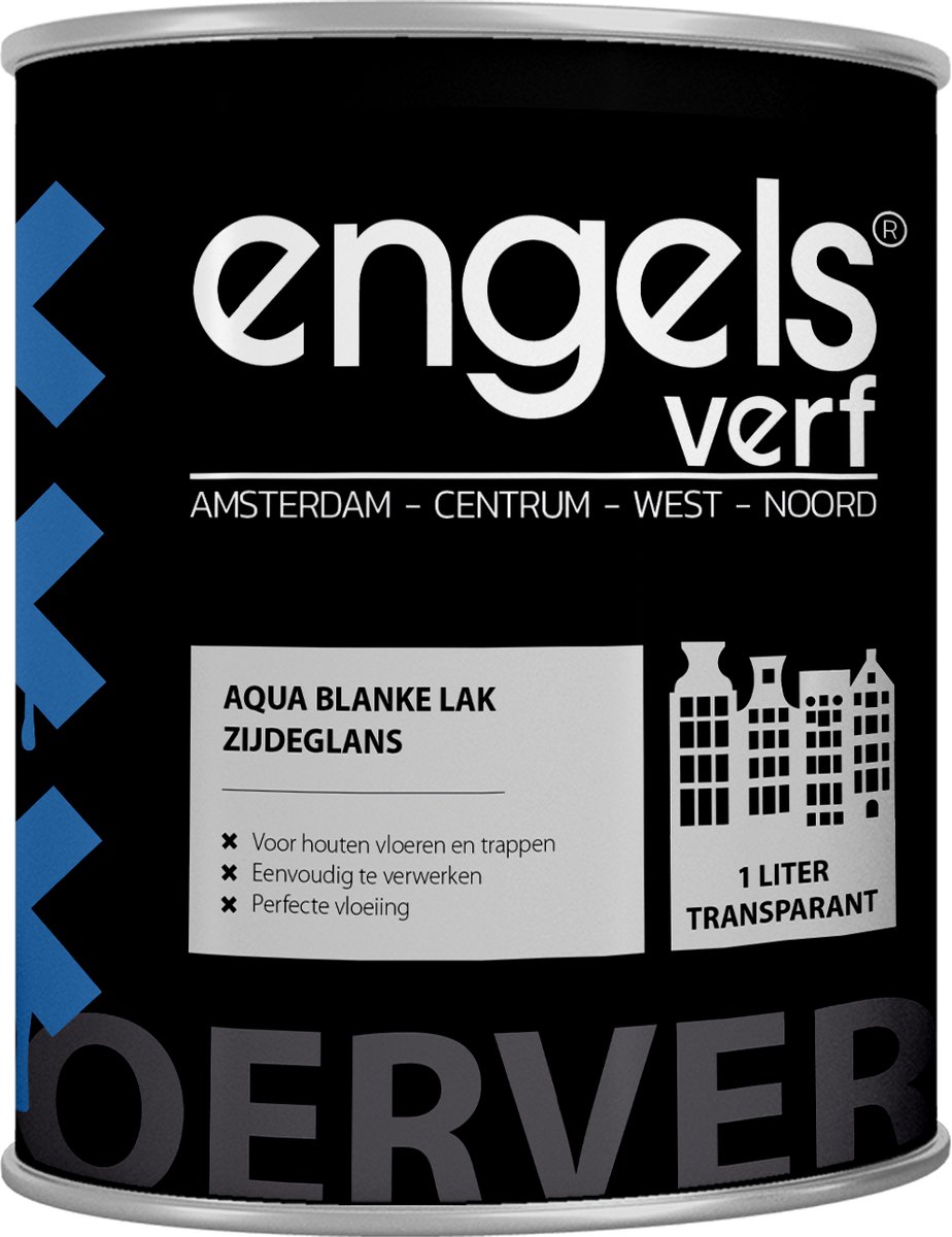 Engels aqua blanke vloerlak zijdeglans 1 ltr
