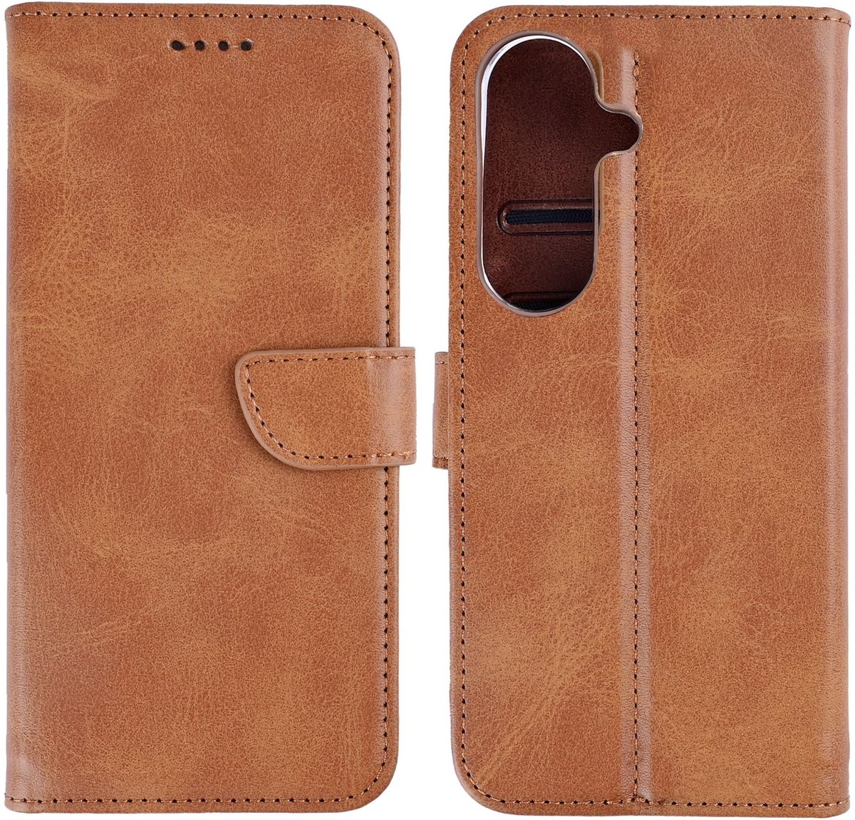 Rixus Bookcase For Samsung Galaxy S26 Light Brown