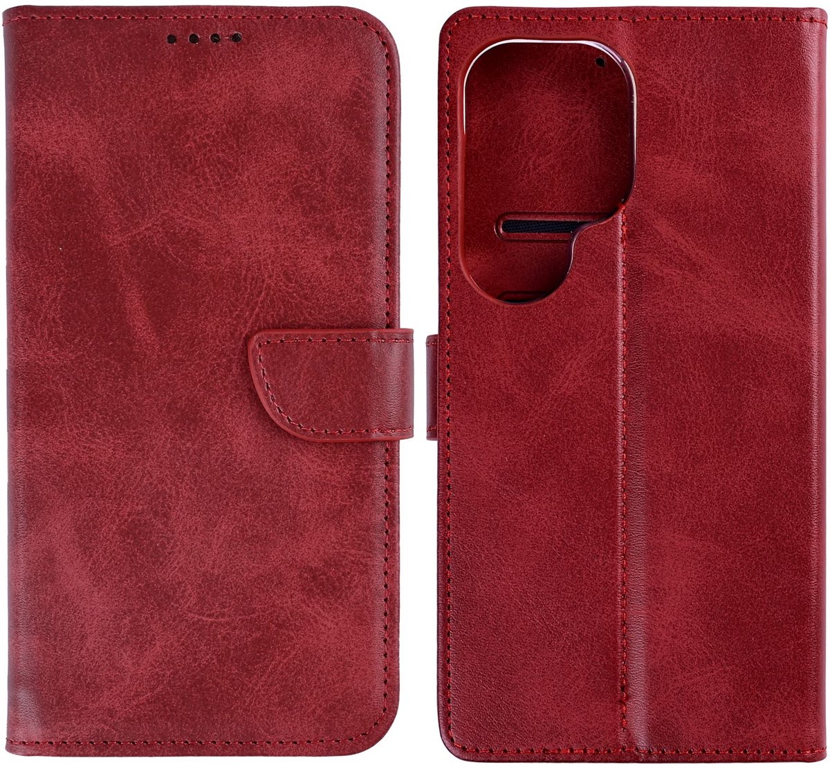 Rixus Bookcase For Samsung Galaxy S26 Ultra Dark Red