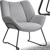 Fauteuil Relax En Tissu Écru Et Métal – Confort Premium Avec Mousse Haute Densité – Support Jusqu'à 110 Kg