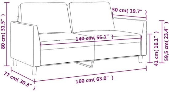 vidaXL-Canapé 2 places-140 cm-simili cuir-rouge vin