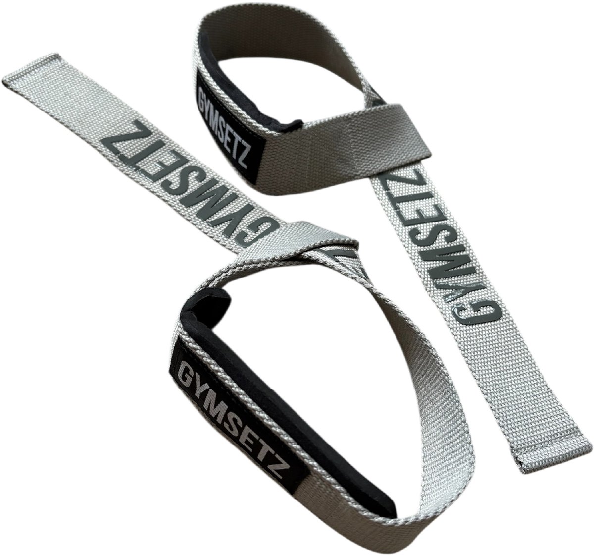 Gymsetz Premium Lifting Straps - Krachttraining Accessoires - Deadlift & Powerlifting Straps - 2 Stuks - Zwart & Grijs