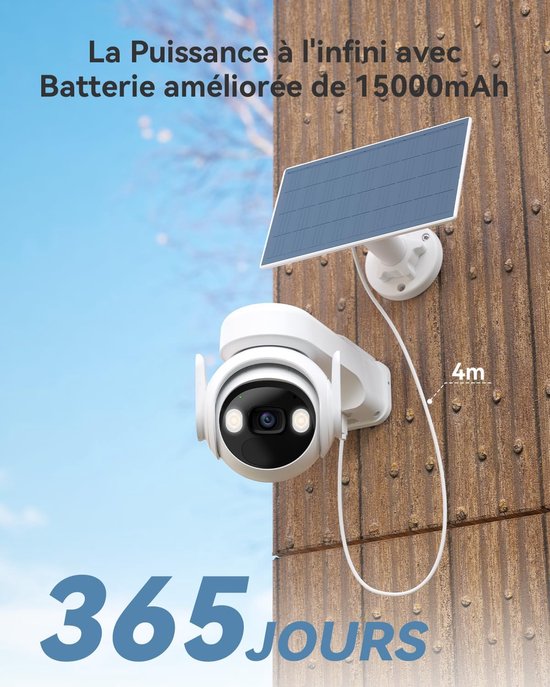 Imou 2K Wireless Solar WiFi Surveillance Camera - Met Solar Panel - Wifi - Outdoor - Buiten Camera - Wit - Beveiligings Camera - Tot Max 256GB Micro SD (niet inbegrepen) van Merkloos — afbeelding 3