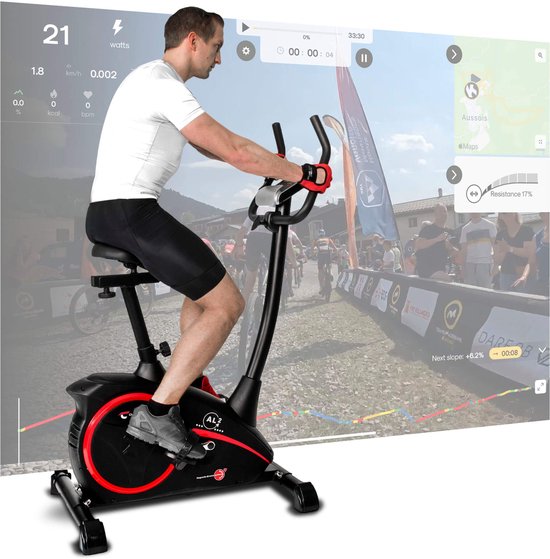 Christopeit Hometrainer - 9kg magnetische rem - Bluetooth - 150kg - AL 2 S Digital - zwart