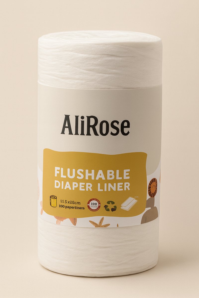 AliRose – Bamboo Disposable Liners | 100% Biologisch Afbreekbaar & Doorspoelbaar | Ideaal bij Ontlasting | Te Gebruiken met Herbruikbare Inleggers