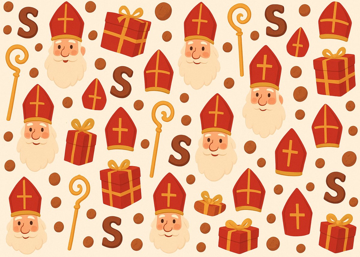 Papieren Placemats Onderleggers "Sinterklaas tekening" 50 stuks (30x42cm)