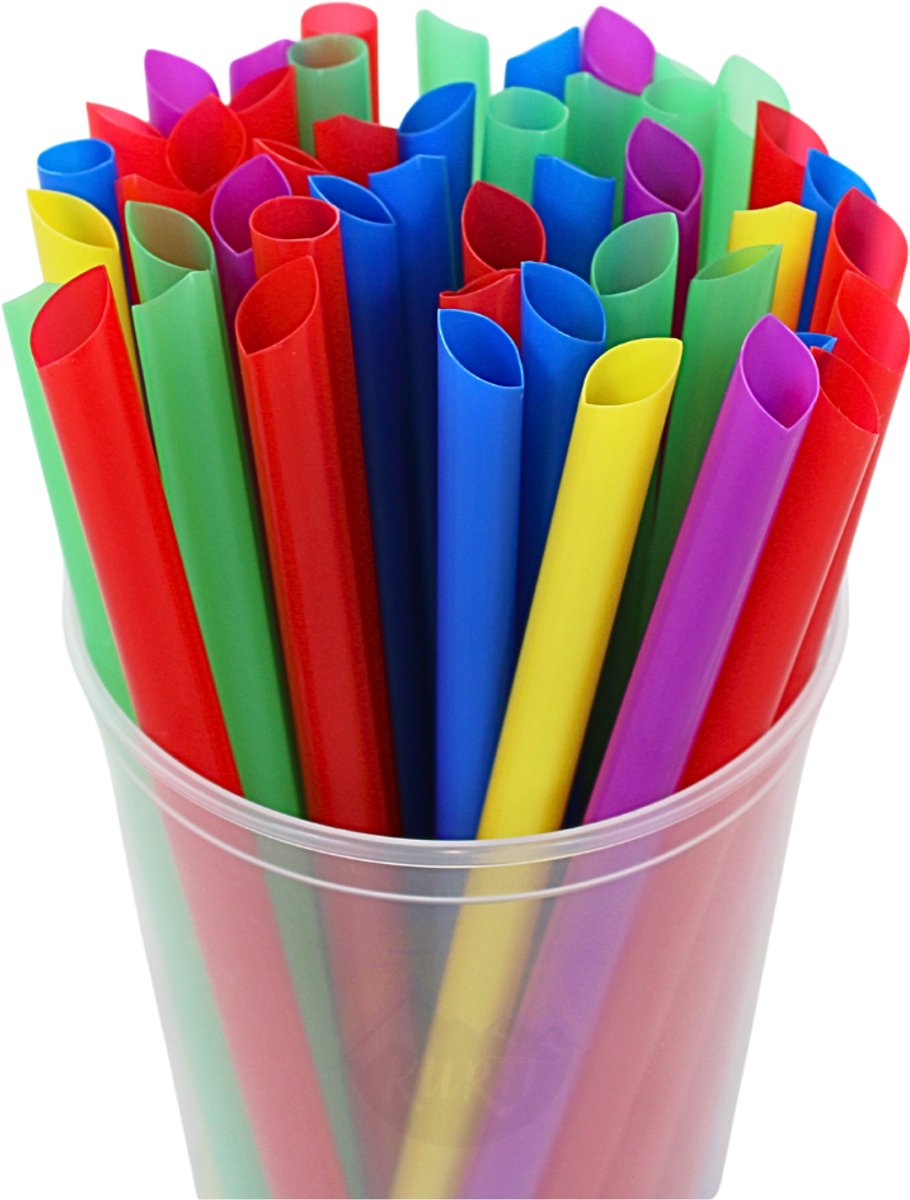 KURTT - 200 stuks Plastic Bubble tea rietjes - herbruikbaar rietje - 12x220mm - reusable ( europese norm EN12875-1 gecertificeerd)