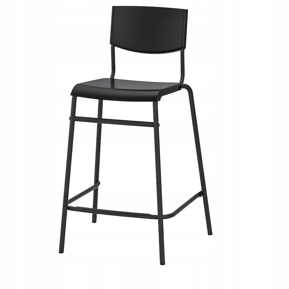 ikea STIG Bar Kruk Zwart - 63 cm Hoog - Stapelbaar & Comfortabel